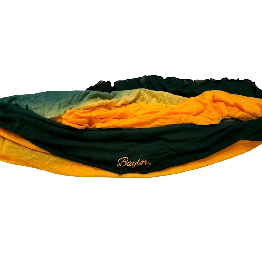 Baylor Bears Scarf Green Gold NCAA Collegiate Preppy Sporty